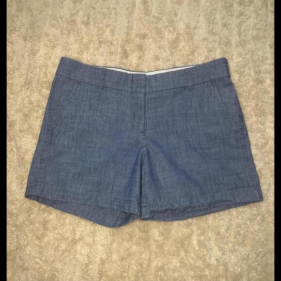 J. Crew Pants - J.Crew classic coastal preppy blue chambray shorts Size 6